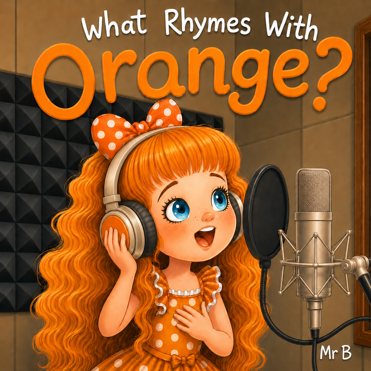 What Rhymes With Orange? album cover showing Orange recording in a music studio